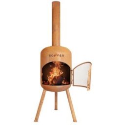 BONFEU Chimenea de Leña Exterior Bonbono Acero Óxido. Óxido