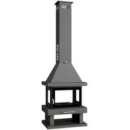 FM CALEFACCIÓN Chimenea Leña Central 4 caras C-104 K. Negro