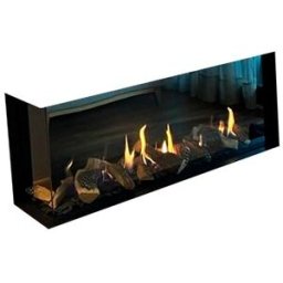 NORA FLAMES Chimenea Gas LPG Pano 1300 Esquinera Izquierda. Negro