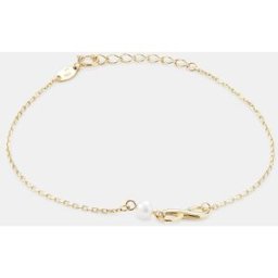 El Corte Inglés Pulsera de niña Infinito de oro con perla. Blanco
