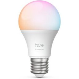 Philips Bombilla inteligente LED Hue Essential 8W E27 A60, RGB, Regulable, Control App y Voz, Asistentes de voz.