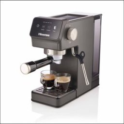 Hisense Cafetera espresso HESCM20LP 20 bares con control PID vaporizador 270° y depósito 1.2L en acero inoxidable. Negro