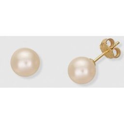 El Corte Inglés Pendientes de oro con perla blanca . Blanco