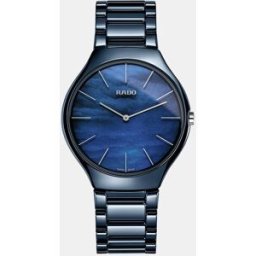 Rado Reloj de hombre True Thinline R27005902 de cerámica y titanio azul. Azul