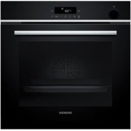 Siemens Horno multifunción iQ300 limpieza pirolítica e hidrolítica, con función vapor - HR572GBS3. Cristal negro/inox