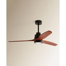 El Corte Inglés Ventilador de techo con luz LED y Motor DC Son Bou negro y madera . Negro
