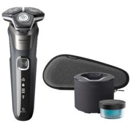Philips Afeitadora eléctrica Serie 5000, máquina de afeitar hombre en seco y mojado, centro de limpieza.