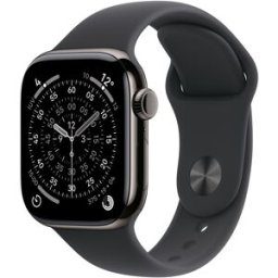 Apple Watch Series 11 GPS + Cellular 42mm Titanio pizarra con Correa Deportiva Negro (M-L). Titanio Pizarra