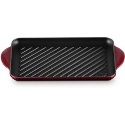 Le Creuset Parrilla rectangular de hierro fundido . (Grill de 32 cm) Marrón