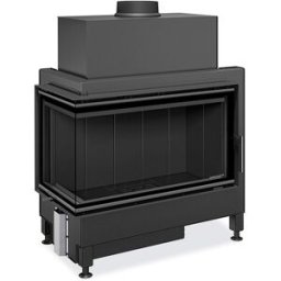 ROMOTOP Chimenea Leña Heat 81-40 Esquinera Izquierda Puerta Lateral. Negro