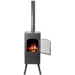 BONFEU Chimenea de Leña Exterior Boncarré Black. Negro