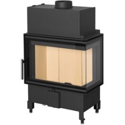 ROMOTOP Chimenea Leña Heat F58-31 Esquinera Derecha Puerta Lateral. Negro
