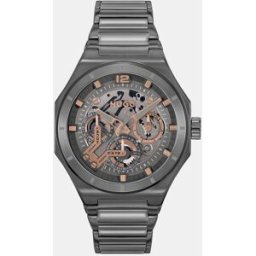 HUGO Reloj de hombre Grail Skeleton 1530378 multifunción de acero gris. Gris