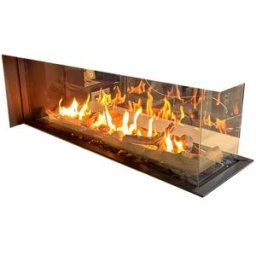 NORA FLAMES Chimenea Gas Natural Pano 1100 Modelo Separador de Ambientes. Negro