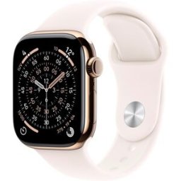 Apple Watch Series 11 GPS + Cellular 42mm Titanio oro con Correa Deportiva Rosa Rubor (S-M). Titanio Oro