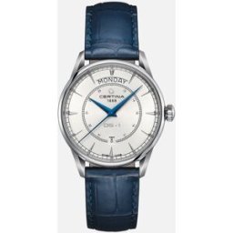 Certina Reloj de hombre DS 1 C0294301601100 automático de piel azul. Plateado
