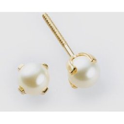 El Corte Inglés Pendientes de bebé de oro y perla. Blanco