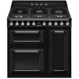 SMEG Cocina compacta placa de gas 6 quemadores y 3 cavidades de horno - TR93BL. Negro
