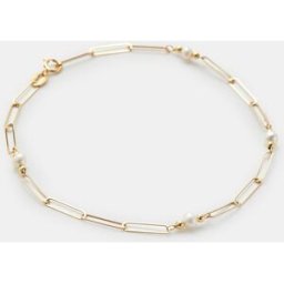 El Corte Inglés Pulsera eslabones de oro y perla. Blanco