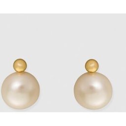 El Corte Inglés Pendientes de oro amarillo y perla . Blanco