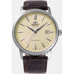 Orient Reloj de hombre Contemporary RA-AC0F16S30B automático de piel. Beige