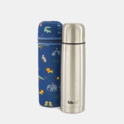 bbest Termo para líquidos de acero inoxidable 500ml con funda. Azul niño