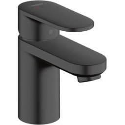 Hansgrohe Grifo monomando con vaciador automático y apertura en frío para lavabo Vernis Blend . Negro mate