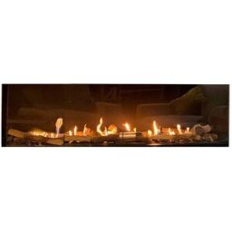 NORA FLAMES Chimenea Gas LPG Pano 1300 2 Esquinas. Negro