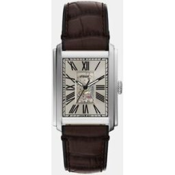 Fossil Reloj de hombre carraway de piel. Marrón