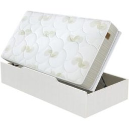 Flex Conjunto colchón muelles continuos Chelsea + canapé apertura Lateral . (Cama 80 x 190 cm) Blanco