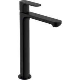 Hansgrohe Grifo monomando alto con apertura en frío para lavabo Rebris E . Negro mate