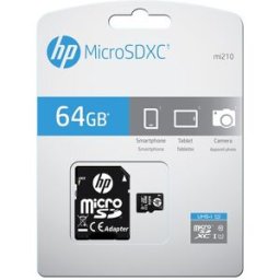 HP Tarjeta de Memoria MicroSDXC 64GB, Clase 10, U1. Negro / Blanco