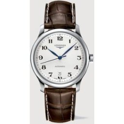 Longines Reloj de hombre L26284783 The Master Collection automático de piel marrón. Plateado