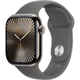 Apple Watch Series 10 GPS + Cellular 42mm Titanio Natural con correa Deportiva Gris Piedra M-L. Natural