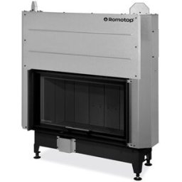 ROMOTOP Chimenea Leña Heat FG85-47 Frontal. Negro / Gris