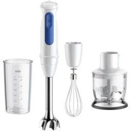 Braun Batidora de mano Minipimer 3 MQ30202MWH con diseño ergonómico. Blanco