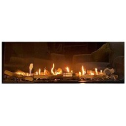 NORA FLAMES Chimenea Gas Natural Pano 1100 2 Esquinas. Negro
