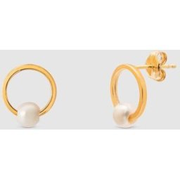 El Corte Inglés Pendientes de niña de oro con perlas. Blanco