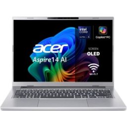 Acer Portátil Aspire 14 AI A14-53M Copilot+ PC, Intel Core Ultra 5 226V, 16GB, 1TB SSD, 14" OLED, W11. Plata