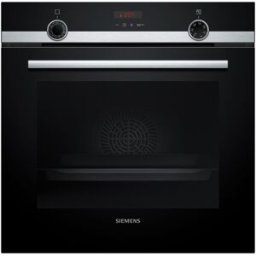 Siemens Horno multifunción iQ300 pirolítico con función vapor - HQ574AER3. Cristal negro/inox