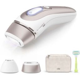 Braun Depiladora IPL para mujer Skin i·expert Smart IPL PL7147 para cuerpo y cara, 2 cabezales. Blanco / Bronce