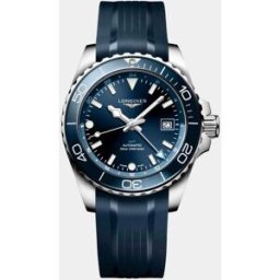 Longines Reloj de hombre Hydroconquest L3.790.4.96.9 automático de caucho azul. Azul