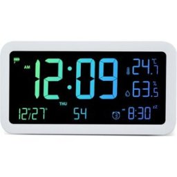 Inves Reloj despertador HX-2109 con display multicolor. Blanco