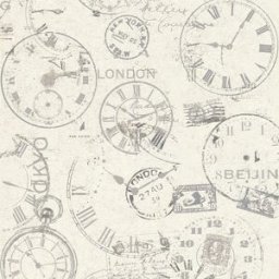 Rasch Papel pintado TNT Relojes Utility . (0,53 x 10 m) Plata