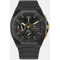 Tommy Hilfiger Reloj de hombre Neo 1792120 multifunción de silicona negro. Negro