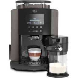 Krups Cafetera Superautomática Arabica Latte EA819E con molinillo de acero inoxidable. Negro