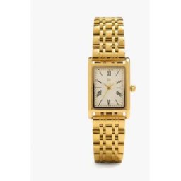 Parfois Reloj de mujer de acero inoxidable cuadrado en liso. Dorado