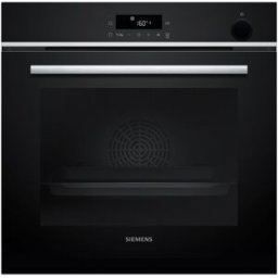 Siemens Horno multifunción iQ300 con función vapor - HR532GBS3. Cristal negro/inox
