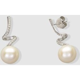El Corte Inglés Pendientes My Wedding de oro, diamantes y perla. Blanco