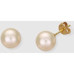 El Corte Inglés Pendientes de oro con perla blanca . Blanco